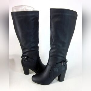 Journee Collection Carver 7.5 Black Tall Riding Boots Brand New